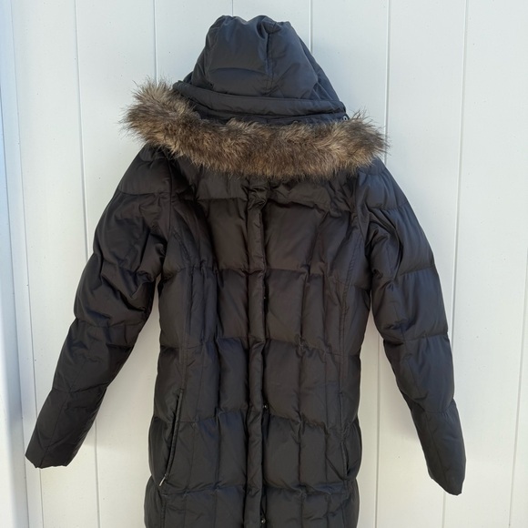 Eddie Bauer Goose Down Coat Women’s Tall Large 700 Fill Power Hooded Parka Black - Picture 1 of 13
